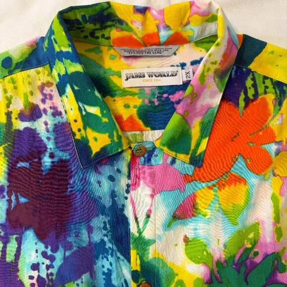 JAMS WORLD HAWAIIAN ALOHA Short Sleeve Shirt - XXL Garden Delight NWT - Picture 3 of 9